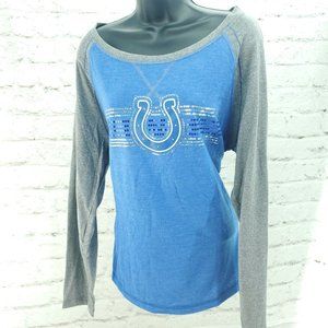 NFL Womens Blue Gray Indianapolis Lightweight Long Sleeve Activewear Top Size 1